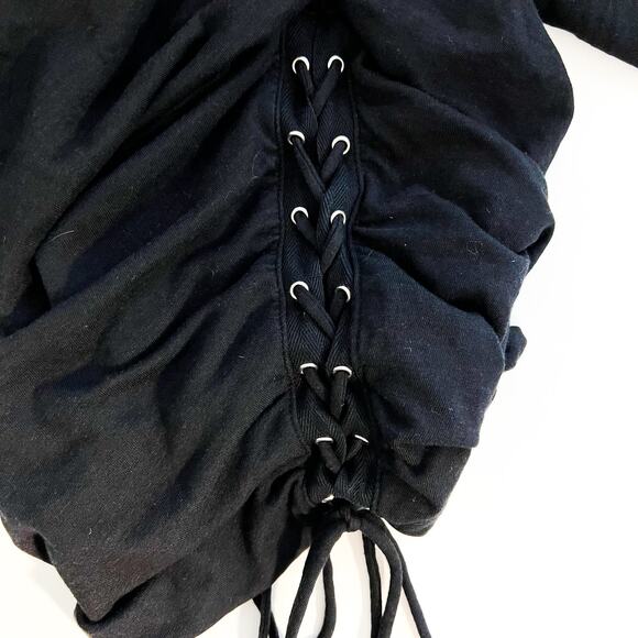 Pam & Gela Ruched Dress Womens S Lace Up Bodycon Party Cocktail Revolve Ladies - Picture 8 of 8